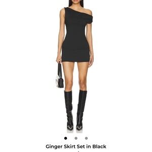 superdown Black One-Shoulder Bodycon Mini Dress